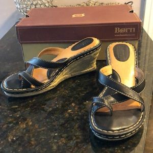 Born Baina Espadrille wedge slide sandal